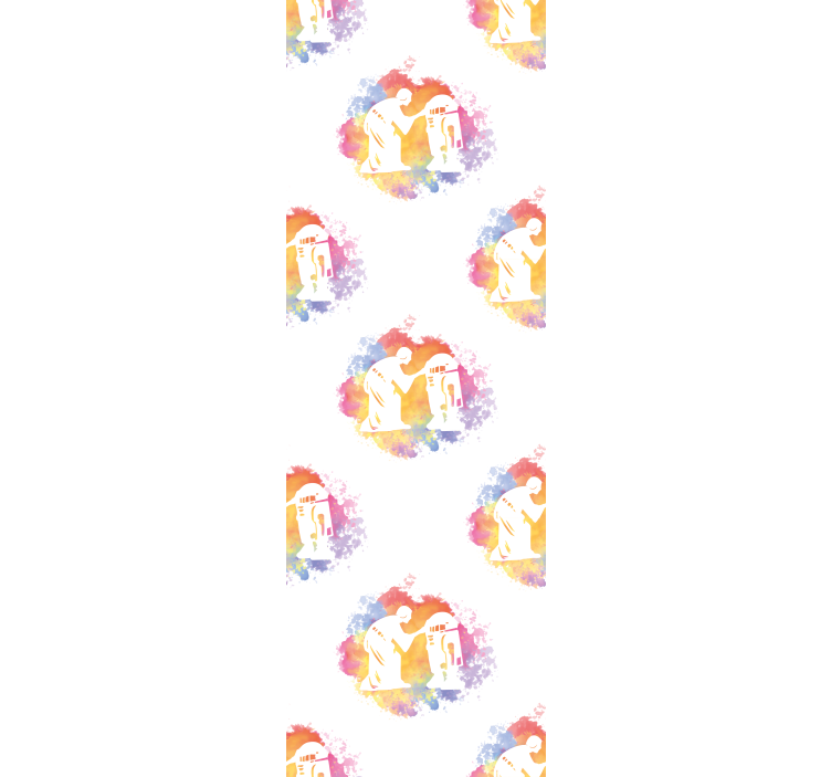 ταπετσαρία τέχνης αφηρημένη ζευγάρι σιλουέτα - TenStickers