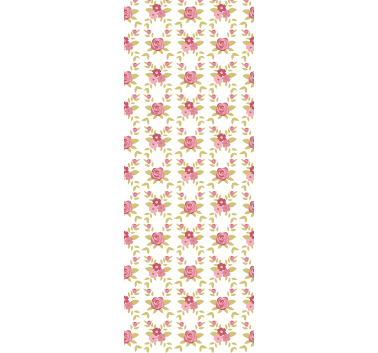 χαριτωμένα τριαντάφυλλα με φύλλα λουλουδάτα ταπετσαρία - TenStickers