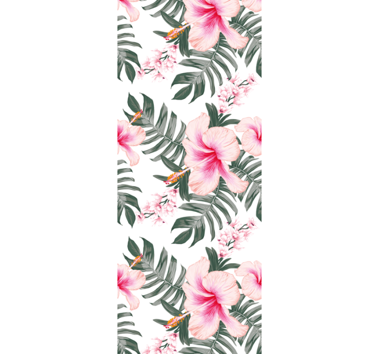 ορχιδέα τριαντάφυλλο μοτίβο λουλουδάτη ταπετσαρία - TenStickers