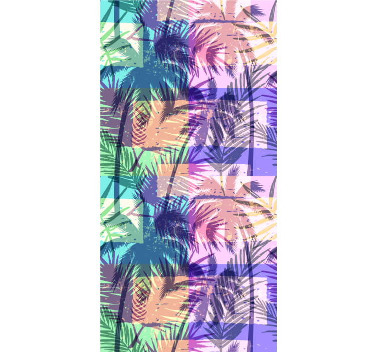 φωτεινό χρώμα παλάμες τροπικό σχέδιο ταπετσαρία - TenStickers