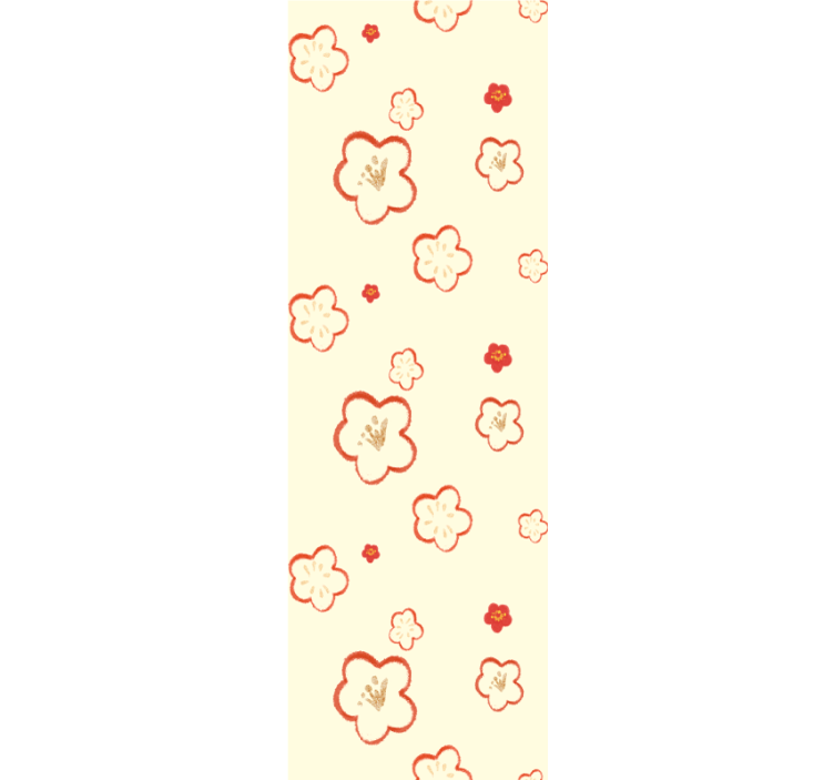 ταπετσαρία με μοτίβο κόκκινης και κρέμας δάφνης - TenStickers