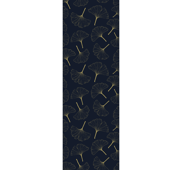 Μοντέρνα ταπετσαρία τρισδιάστατων χρυσών φύλλων ginkgo - TenStickers