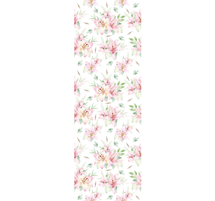 ταπετσαρία λουλουδιών ροζ και λευκό μοτίβο - TenStickers