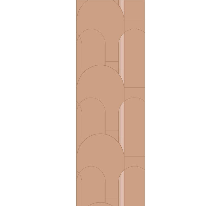 ταπετσαρία τερακότα με γεωμετρικό κυκλικό σχέδιο - TenStickers