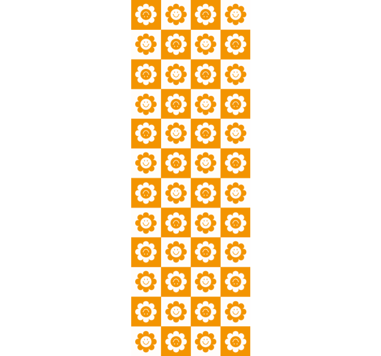 ταπετσαρία λουλουδιών χαμογελαστό λουλούδι μοτίβο - TenStickers