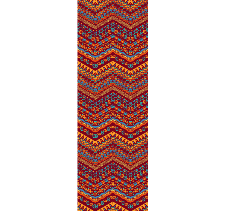 αφηρημένη ταπετσαρία κόκκινη φυλετική μοτίβα - TenStickers