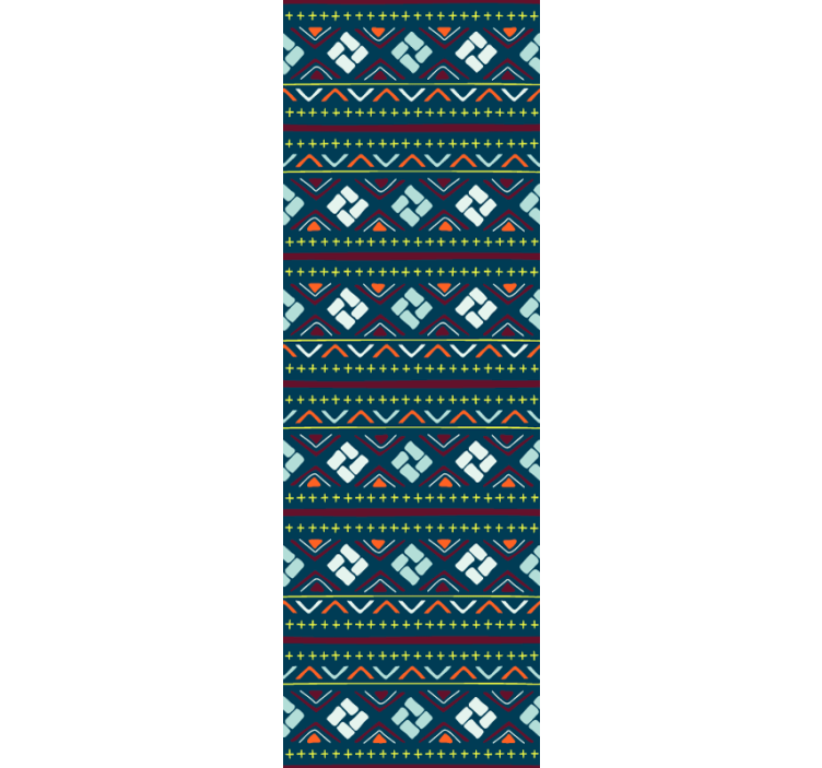 σκούρο μπλε φυλετικό μοτίβο αφηρημένη ταπετσαρία - TenStickers