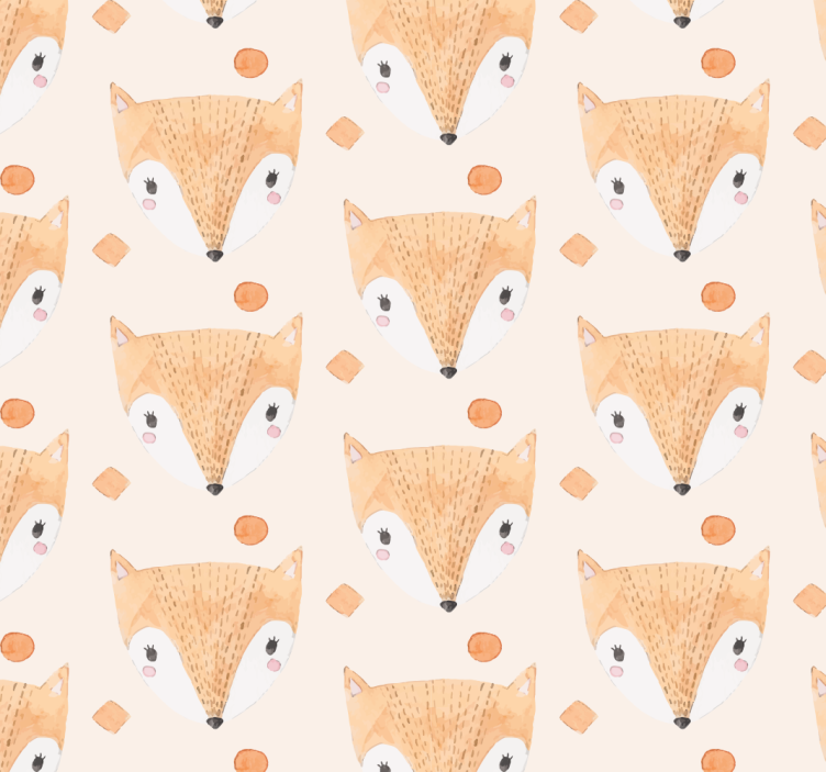 Tαπετσαρία παιδικής κρεβατοκάμαρας ζωγραφισμένη στο χέρι αλεπού - TenStickers