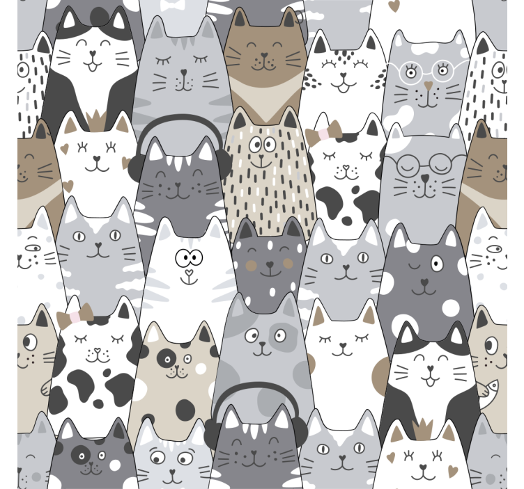 Tαπετσαρία παιδικής κρεβατοκάμαρας καρτούν γάτες - TenStickers