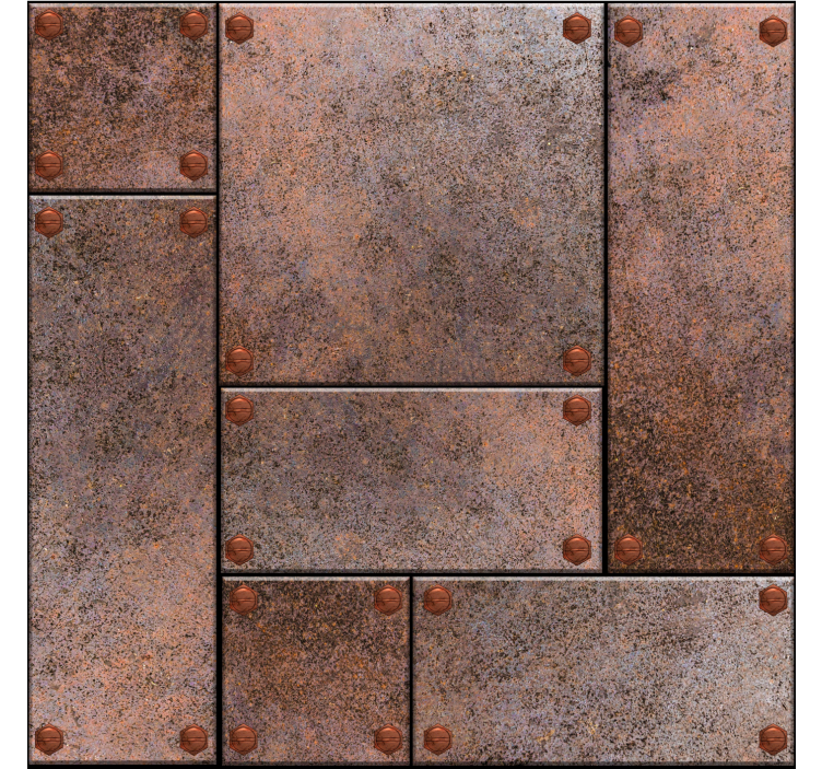 Tαπετσαρία για το δωμάτιο έφηβου μεταλλικές πλάκες - TenStickers