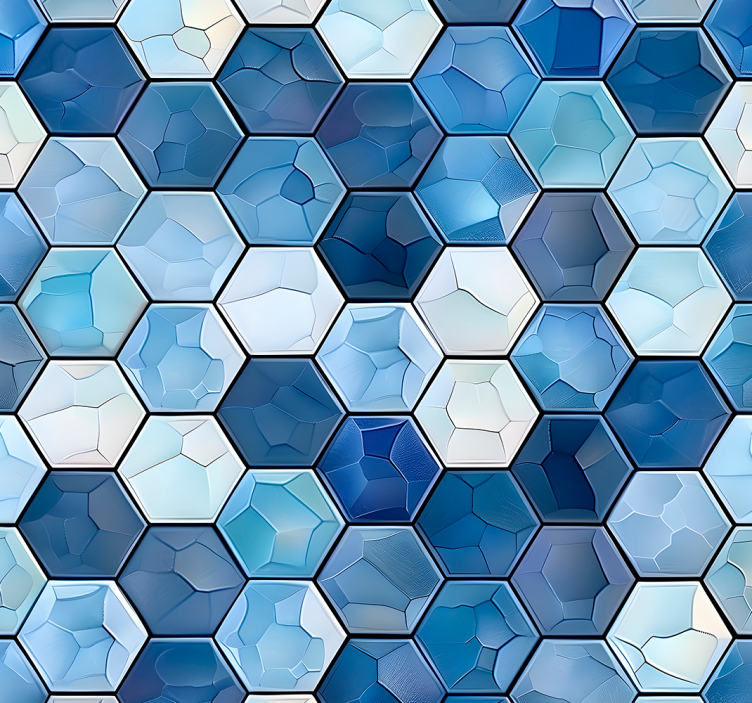 Tαπετσαρία γραφείου εφέ μπλε πλακιδίων - TenStickers