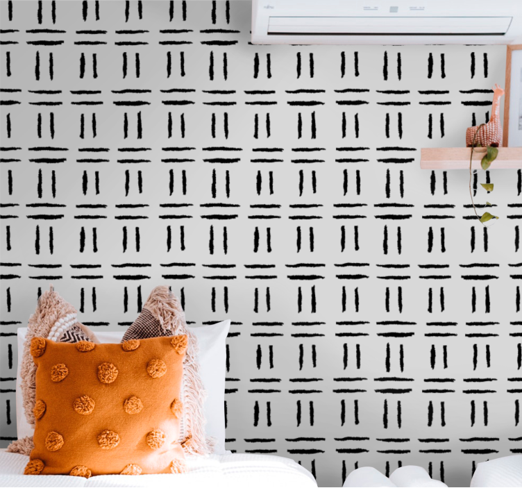 Σκανδιναβική ταπετσαρία διαμόρφωση γεωμετρικής γραμμής - TenStickers