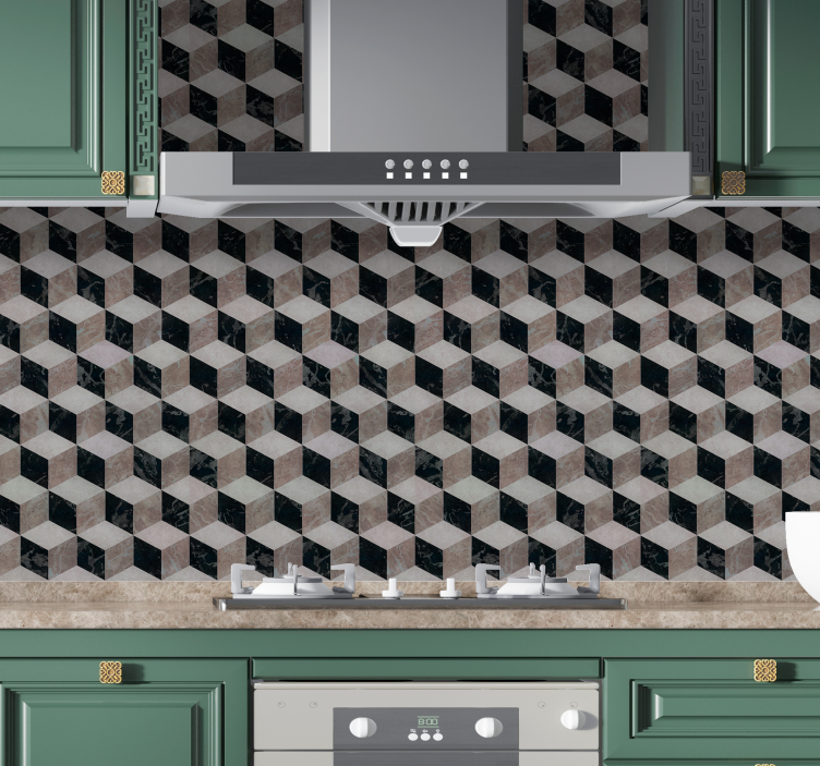 Τρισδιάστατα μινιμαλιστικά πλακάκια μοντέρνα ταπετσαρία - TenStickers