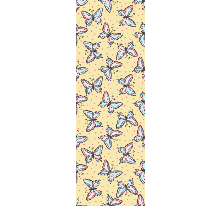 καρδιές με ταπετσαρία πεταλούδα - TenStickers