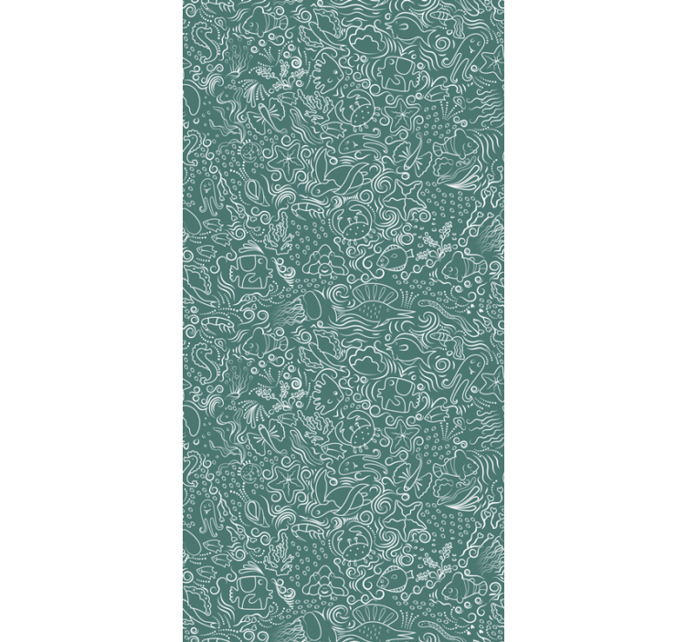 υποθαλάσσια ταπετσαρία ζώων μοτίβο χέρι - TenStickers