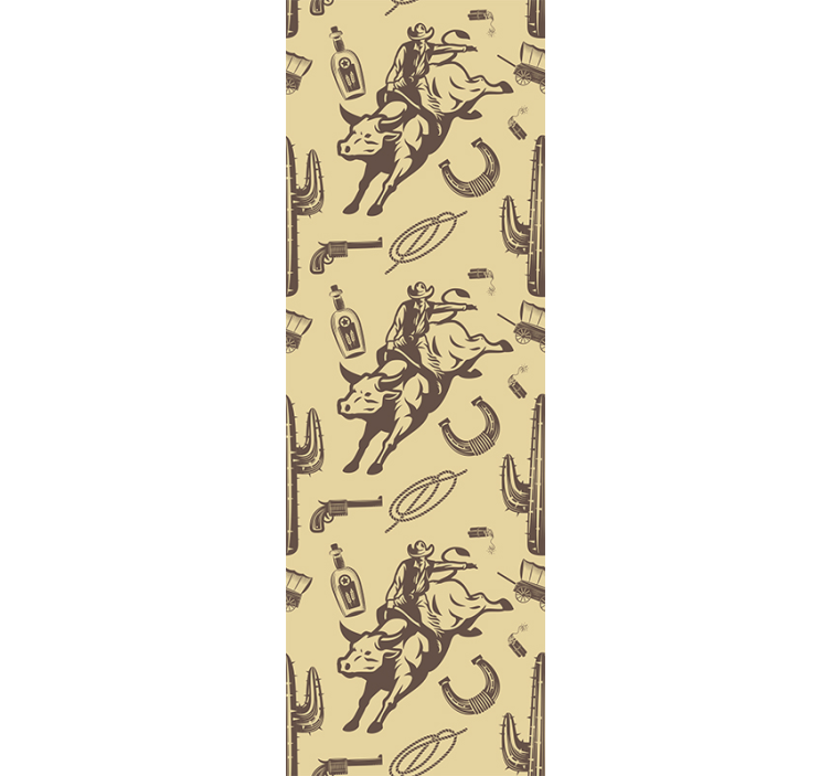 ταπετσαρία καουμπόη ιππασίας ταύρος υπνοδωμάτιο - TenStickers