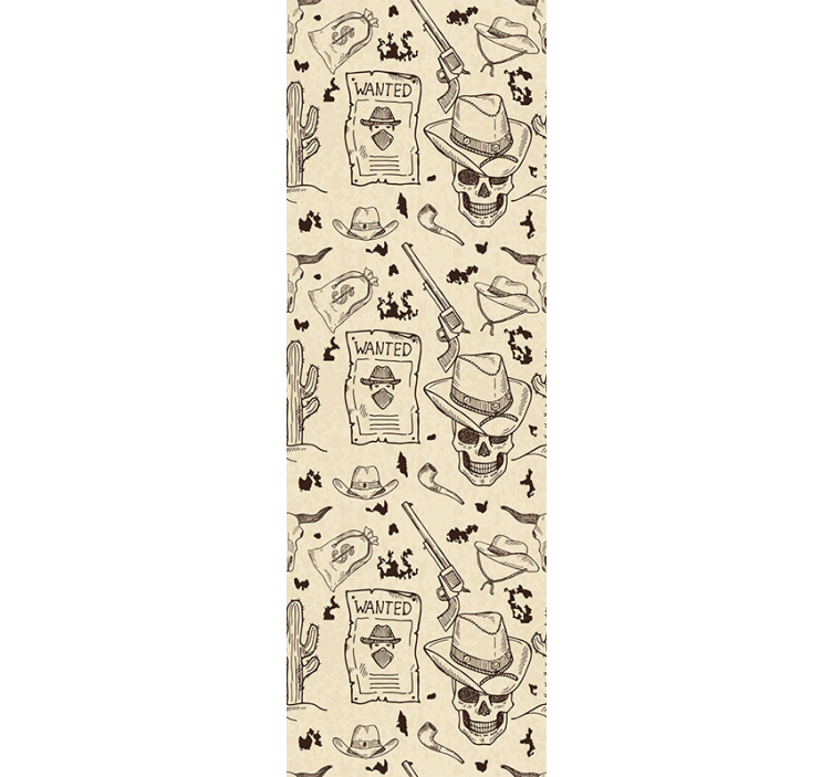 Ρετρό ταπετσαρία καουμπόη ήθελε σχέδιο κρανίου - TenStickers