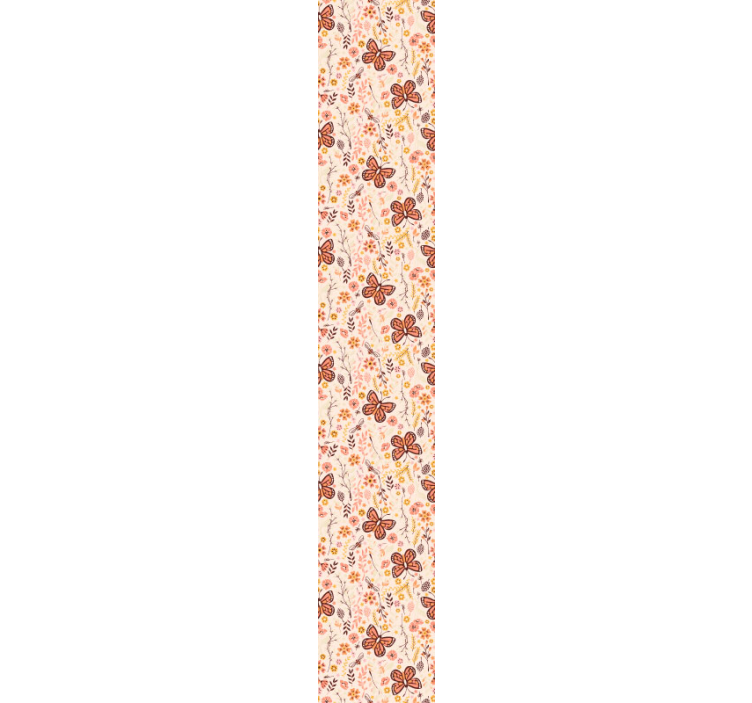 ταπετσαρία ροζ λουλούδια και πεταλούδες - TenStickers