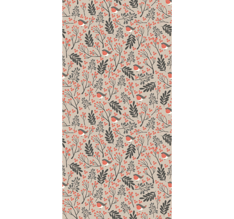 ταπετσαρία φύσης λουλουδιών σχεδίων Χριστουγέννων - TenStickers