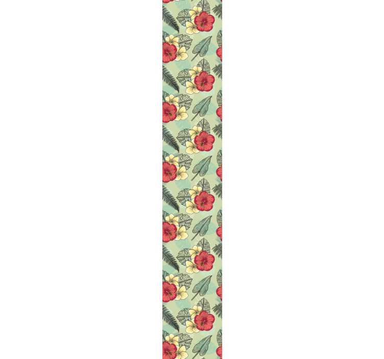 ταπετσαρία λουλουδιών πράσινη τροπική διάταξη - TenStickers