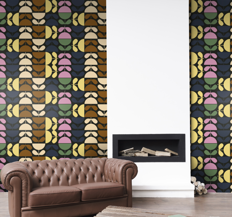 χρωματιστή ταπετσαρία λουλουδιών φλιτζάνι - TenStickers