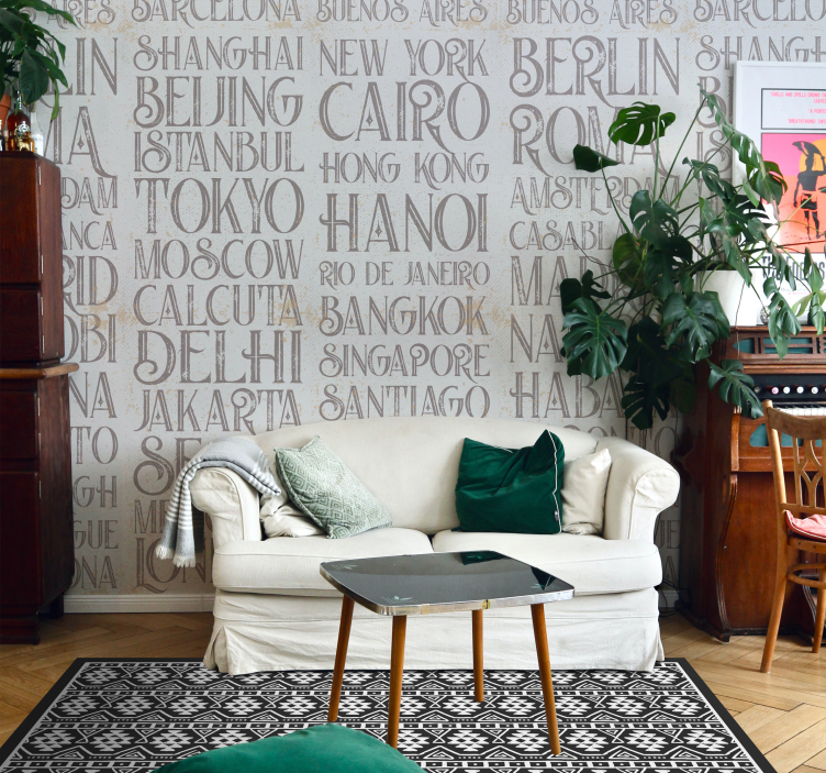 Χαρτί τοίχου με γράμματα - Πόλεις του κόσμου - TenStickers