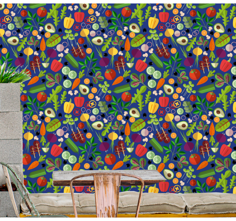 ταπετσαρία κουζίνας πολύχρωμα λαχανικά - TenStickers