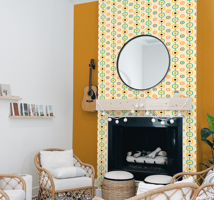 Γεωμετρική vintage ταπετσαρία της δεκαετίας του '60 - TenStickers