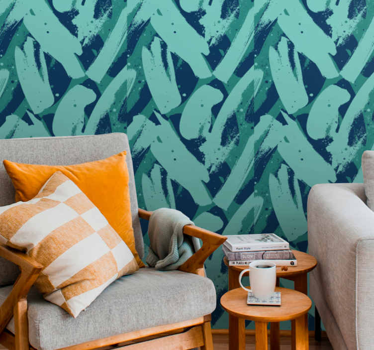 αφηρημένη ταπετσαρία αφηρημένη πινελιά μοτίβο - TenStickers