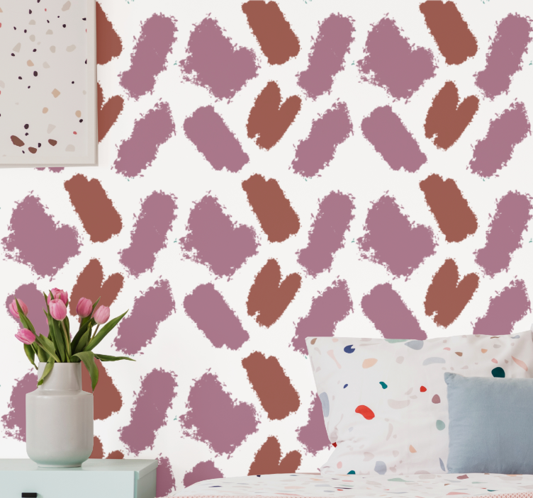 αφηρημένη ταπετσαρία καφέ πινελιές - TenStickers