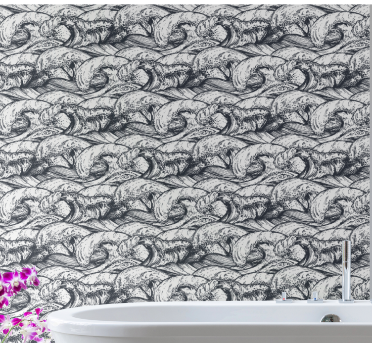 ταπετσαρία μπάνιου αναστατωμένο ωκεανό - TenStickers