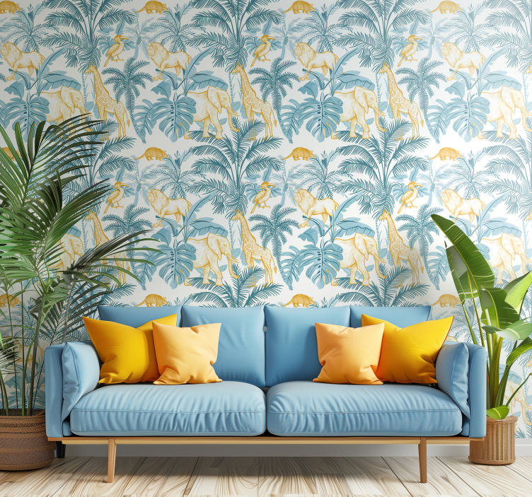 Ζώα ταπετσαρία αφρικανικό μοτίβο - TenStickers