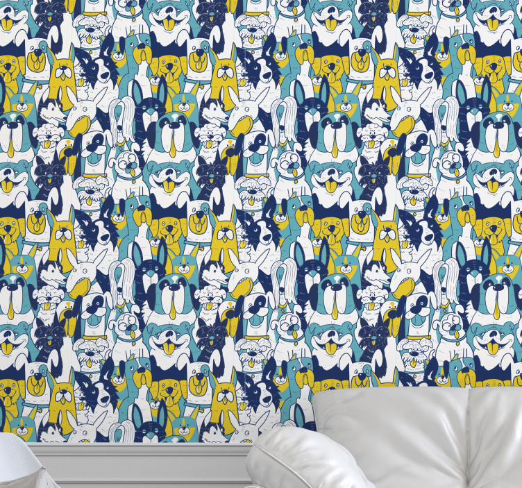 Ζώα ταπετσαρία κινούμενη συναρμολόγηση σκύλων - TenStickers