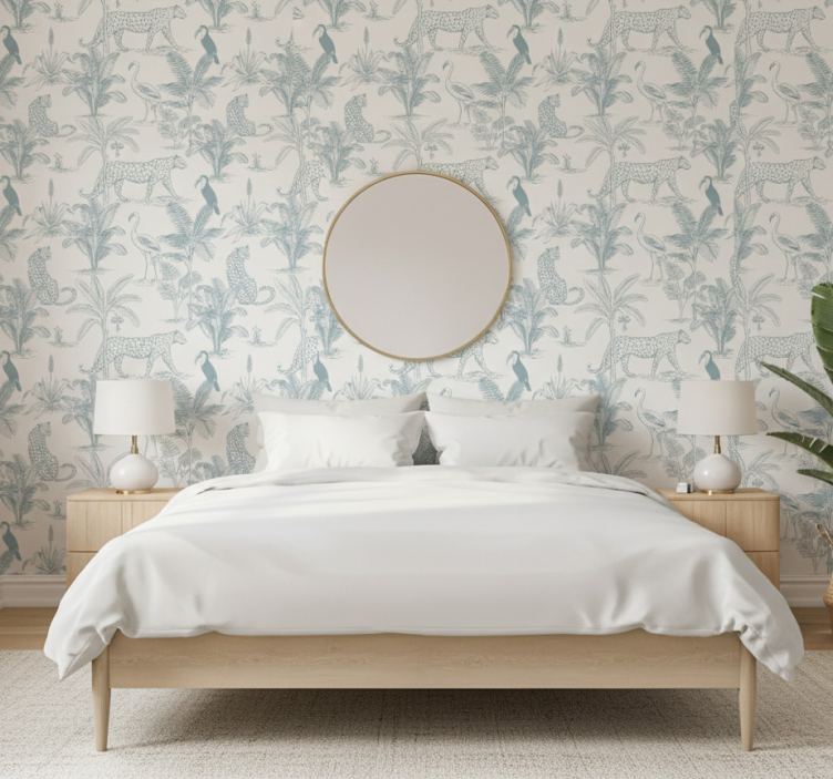 Ζώα ταπετσαρία ήπια τροπικά ζώα - TenStickers