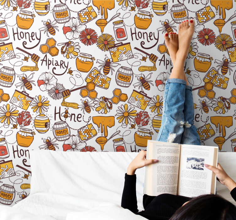 ταπετσαρία τέχνης απόλαυση μελισσών - TenStickers