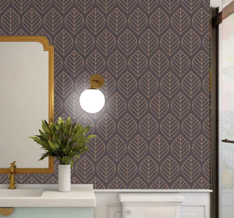 φθινοπωρινά φύλλα κομψό σχεδιασμό μοντέρνα ταπετσαρία - TenStickers