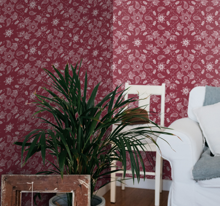 όμορφα λουλούδια του paisley διακοσμητικά ταπετσαρία - TenStickers