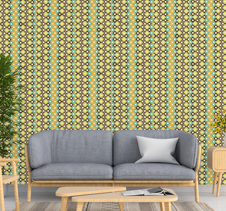 όμορφη κλασική ταπετσαρία ρόμβων - TenStickers