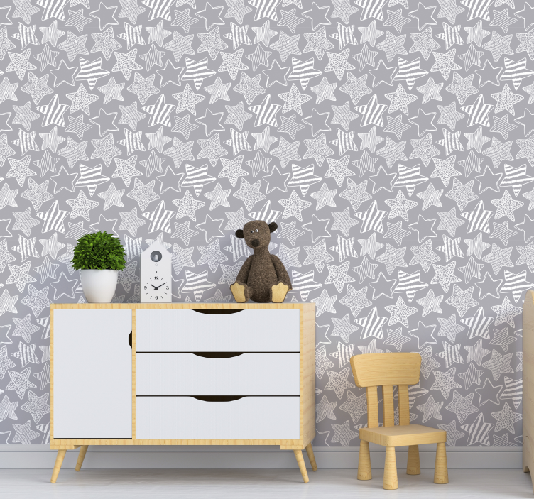 αστέρι ταπετσαρία λευκό αστέρι - TenStickers