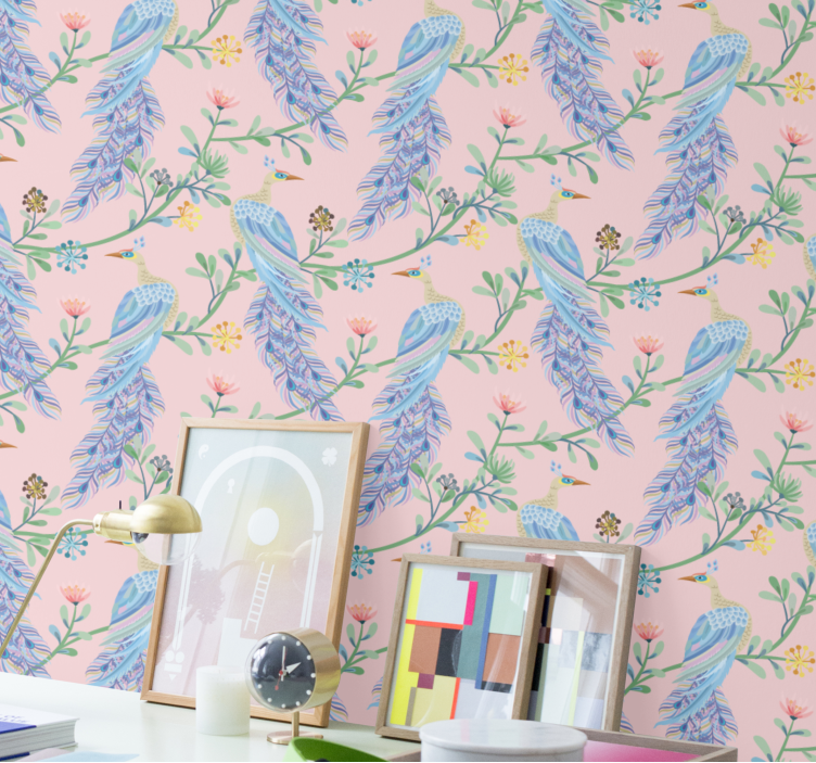 Χαρτί τοίχου με πουλιά κομψά φτερωτά πλάσματα - TenStickers