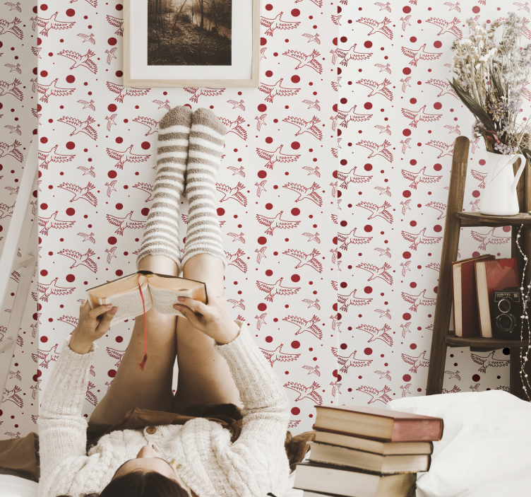 ταπετσαρία ζώων υφή πουλιών - TenStickers