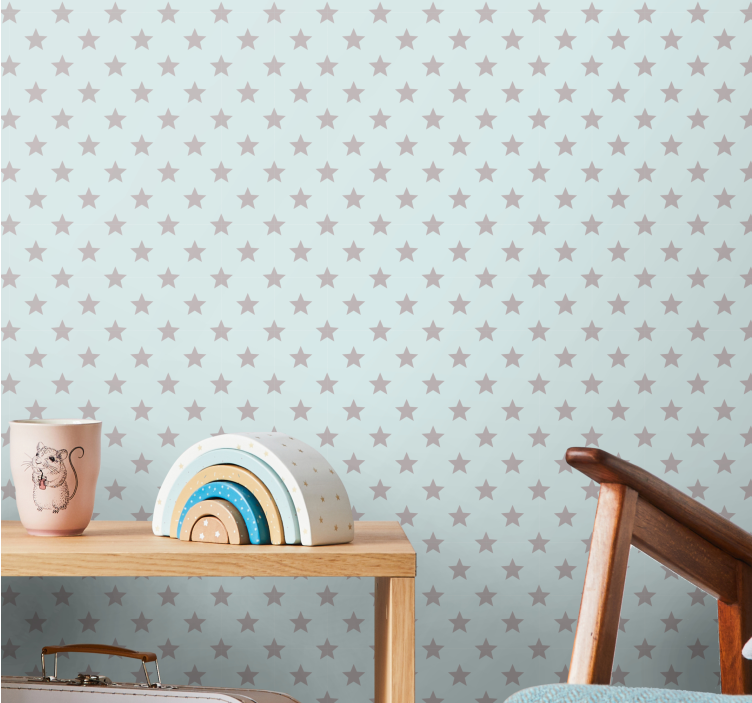 μπλε φόντο με γκρι αστέρια ταπετσαρία αστέρι - TenStickers