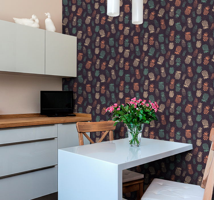 ταπετσαρία vintage ταπετσαρία μπλε ανανά - TenStickers