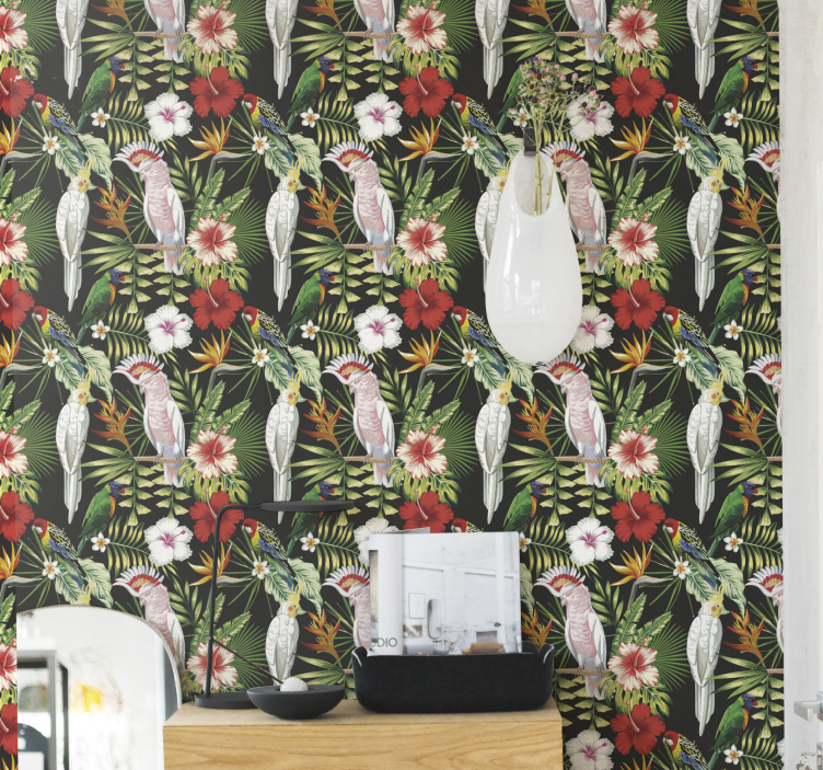 ταπετσαρία ζώων φωτεινό χρώμα παπαγάλων - TenStickers