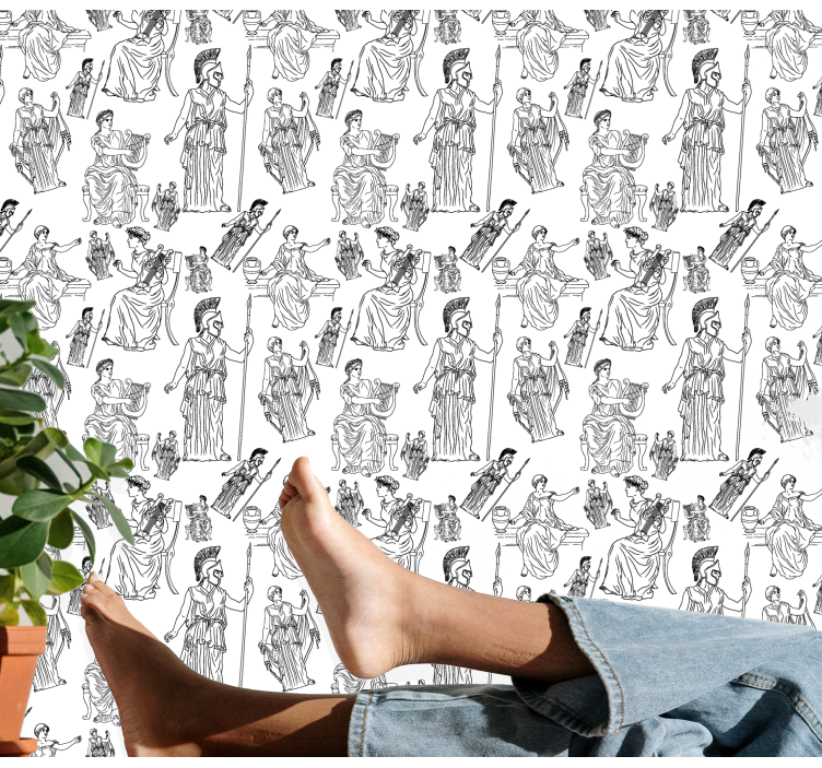 φωτεινή ρουστίκ ταπετσαρία μοτίβο θεά - TenStickers