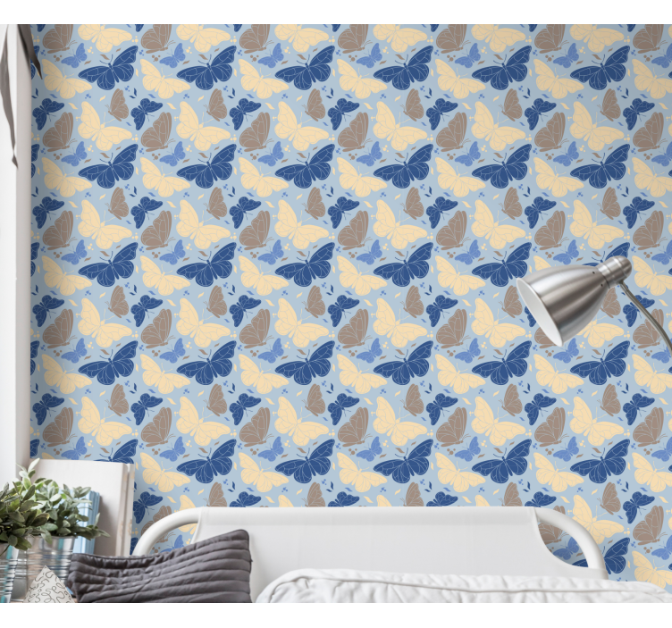 Ταπετσαρία με πεταλούδες πολύχρωμα έντομα που κυματίζουν - TenStickers