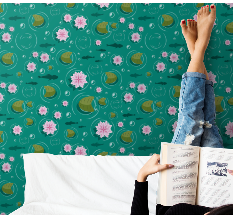 ταπετσαρία λουλουδιών λωτού κινουμένων σχεδίων - TenStickers