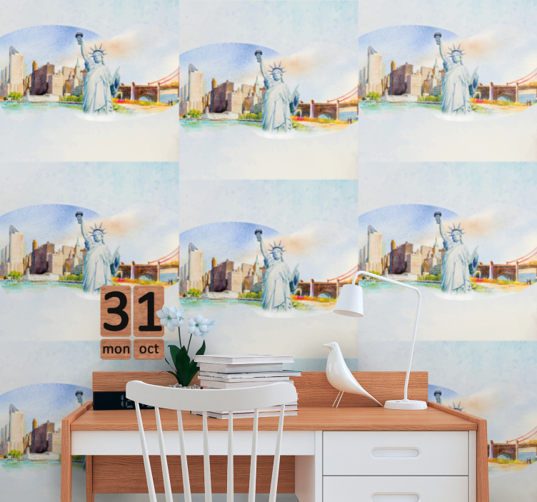 Tαπετσαρία της Νέας Υόρκης αστικό ορόσημο κολάζ - TenStickers