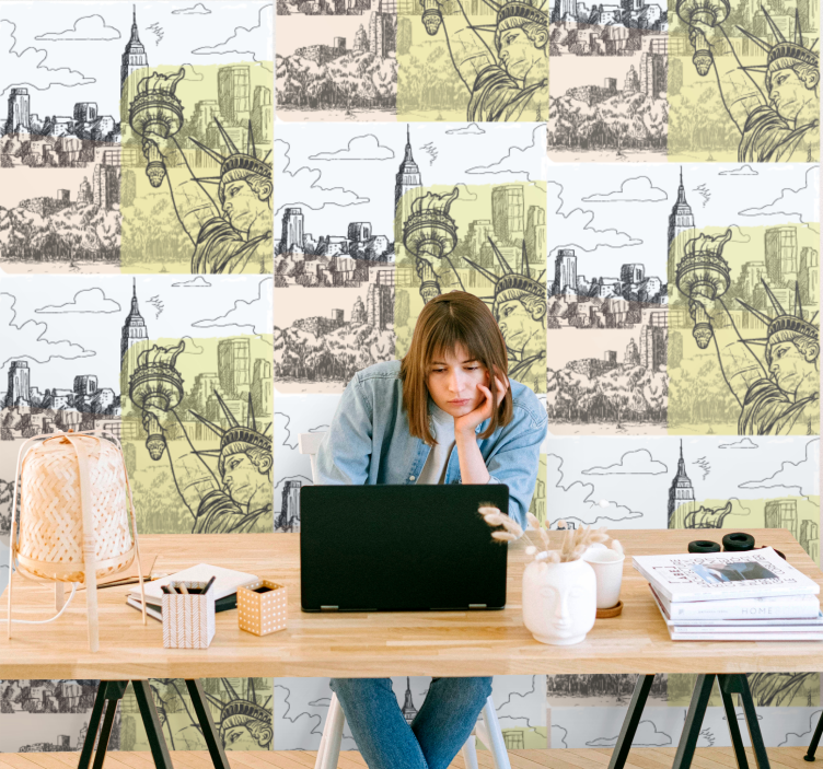 ταπετσαρίες τοπίων πόλης αστικό σχέδιο σκίτσου - TenStickers