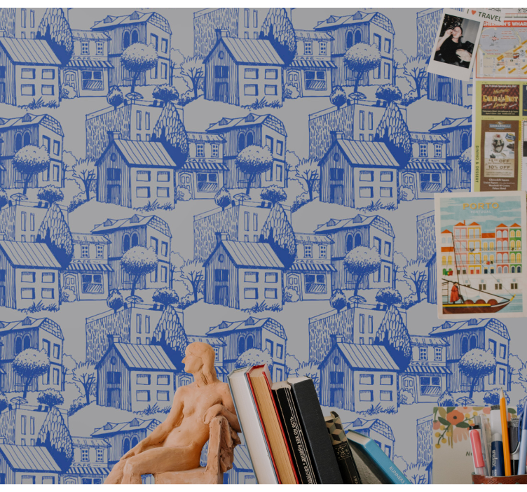 ταπετσαρίες τοπίων πόλης αστικό σκίτσο εικονογράφηση - TenStickers